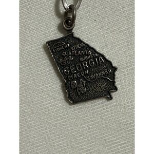 925 Sterling Silver Charm Pendant GEORGIA USA Macon Augusta Atlanta Savannah